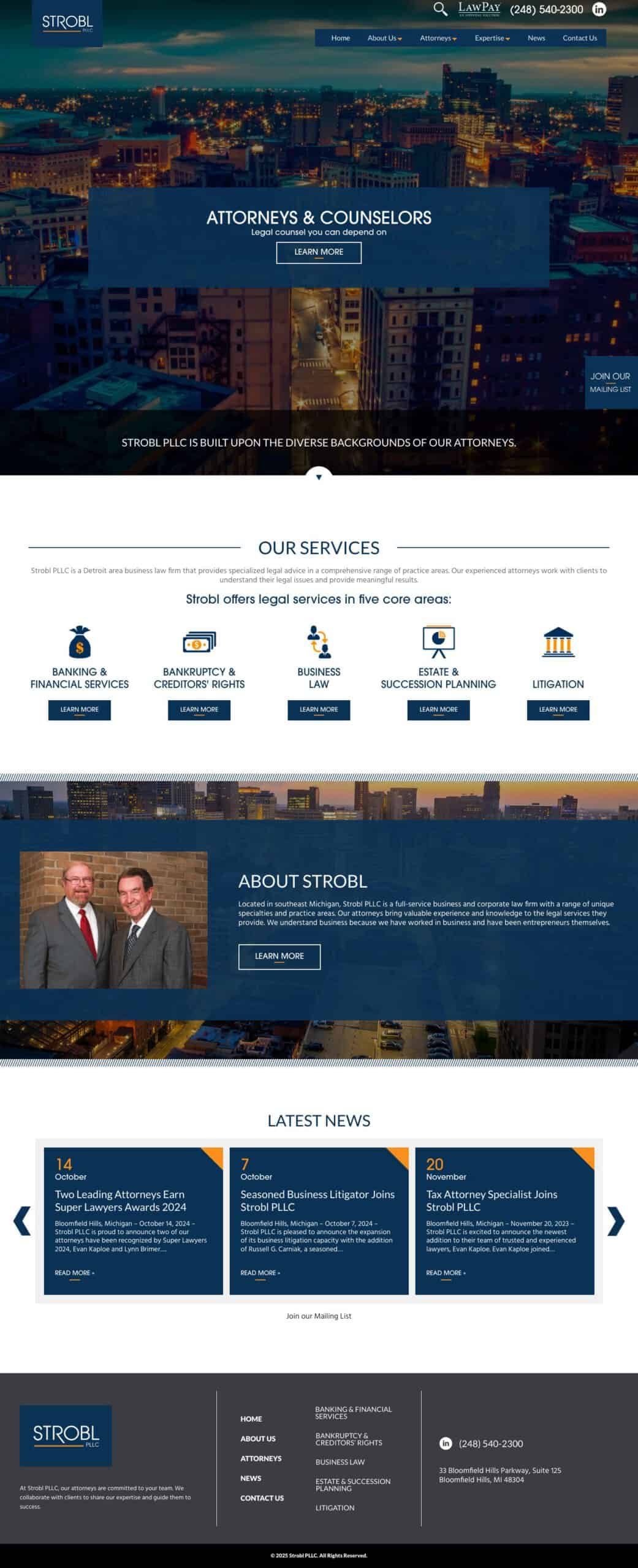 Banking and financial services law firm in Detroit, legal counsel for bankruptcy, estate planning, and business law.